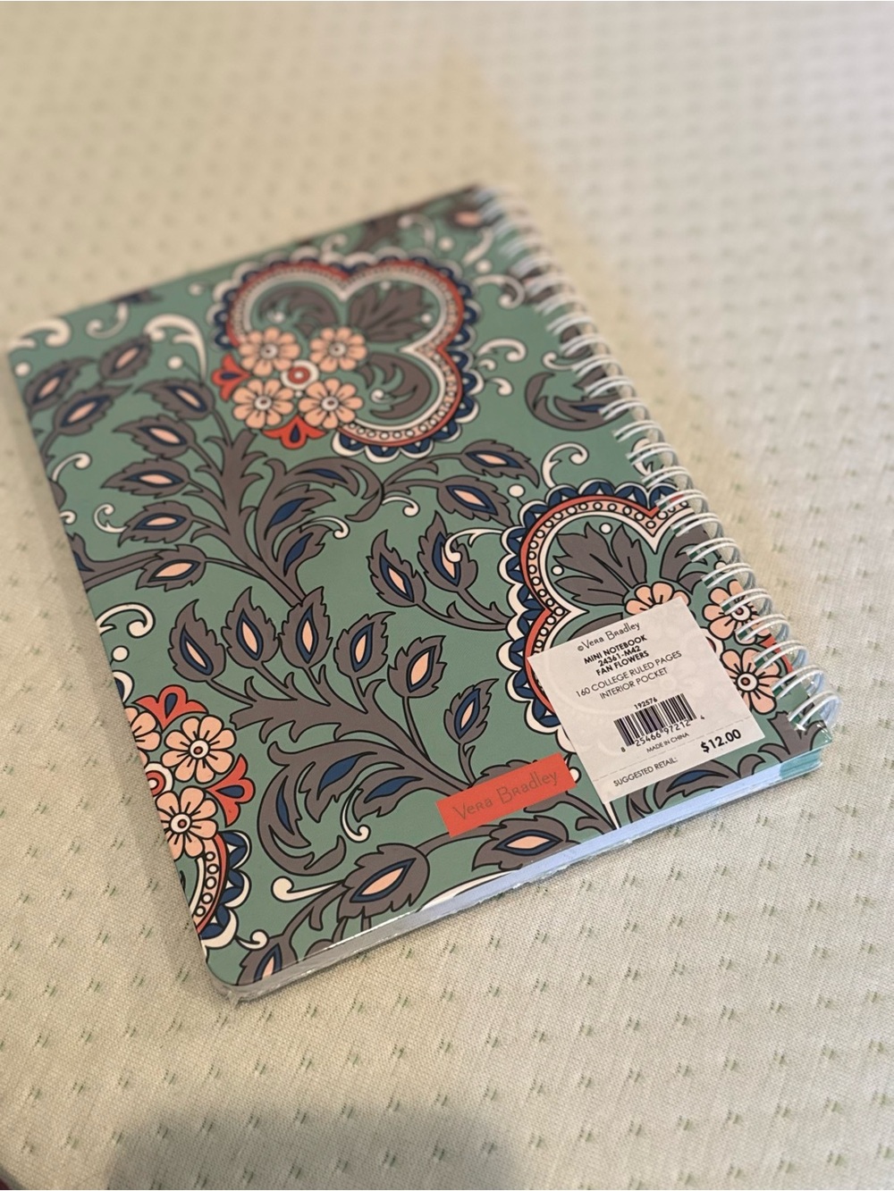 Vera Bradley ‘Fan Flowers’ Mini Spiral Notebook